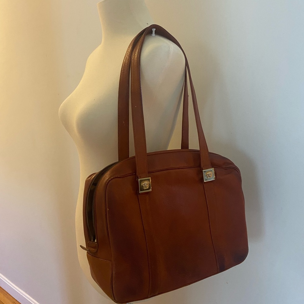 Versace Vintage Tan Leather Pocketbook